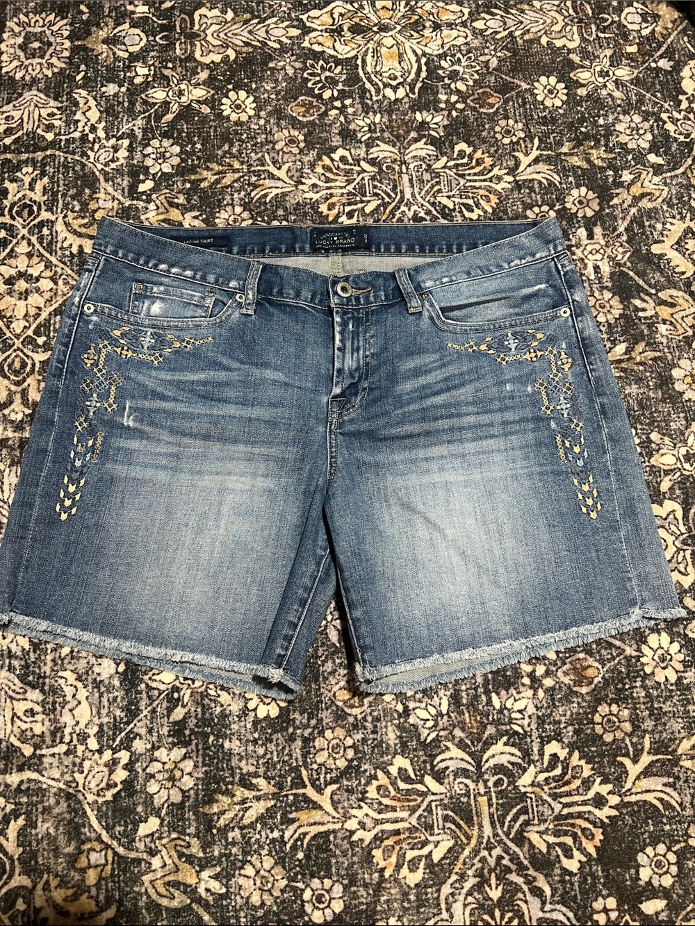 Lucky Brand Embellished Light Blue Denim Laguna Shorts